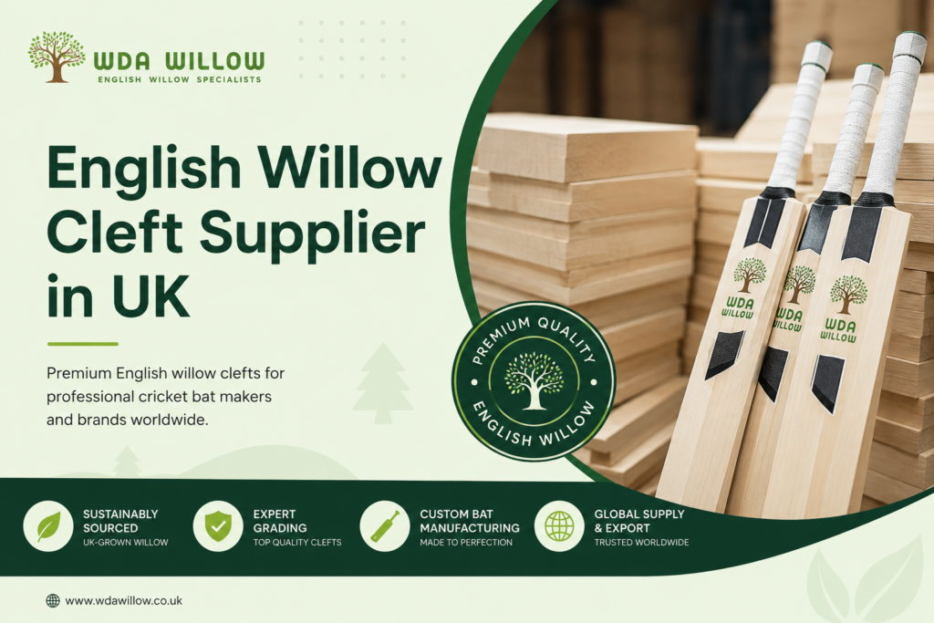 English Willow Cleft Supplier in UK | Modern Cricket Bat Manufacturing